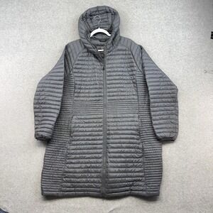 LL Bean Coat Size 3x Ultralight 850 Down Jacket Women DownTek Pertex Gray Puffer